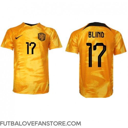 Holandsko Daley Blind #17 Domáci futbalový dres MS 2022 Krátky Rukáv